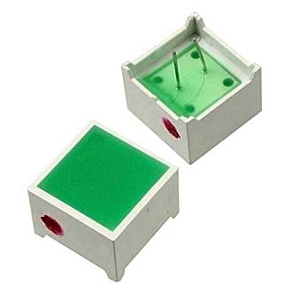 Индикатор цифровой 15X15mm 2V green  two-feet