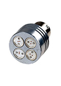 S25-RB-15S-4LED-4W-R, 12V, LED лампа красная S25 BA15S(D) Round Base 4W