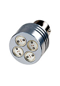 S25-RB-15S-4LED-4W-Y, 12V, LED лампа желтая S25 BA15S(D) Round Base 4W