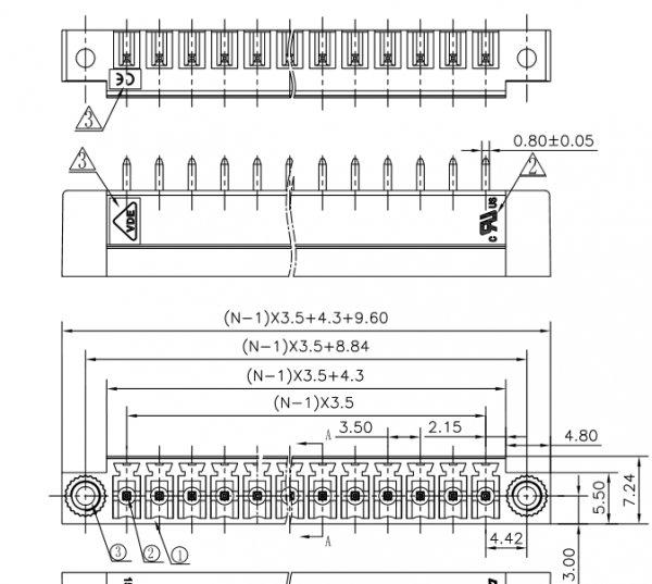 Клеммник 15EDGVM-3.81-02P-14-00A(H) DEGSON