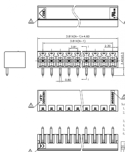 Клеммник 15EDGRC-3.81-02P-14-00A(H) DEGSON
